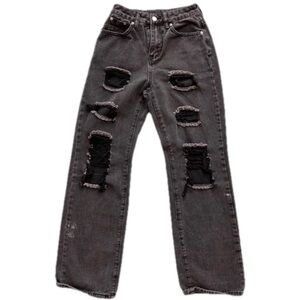 Fashion Ripped Black Jeans